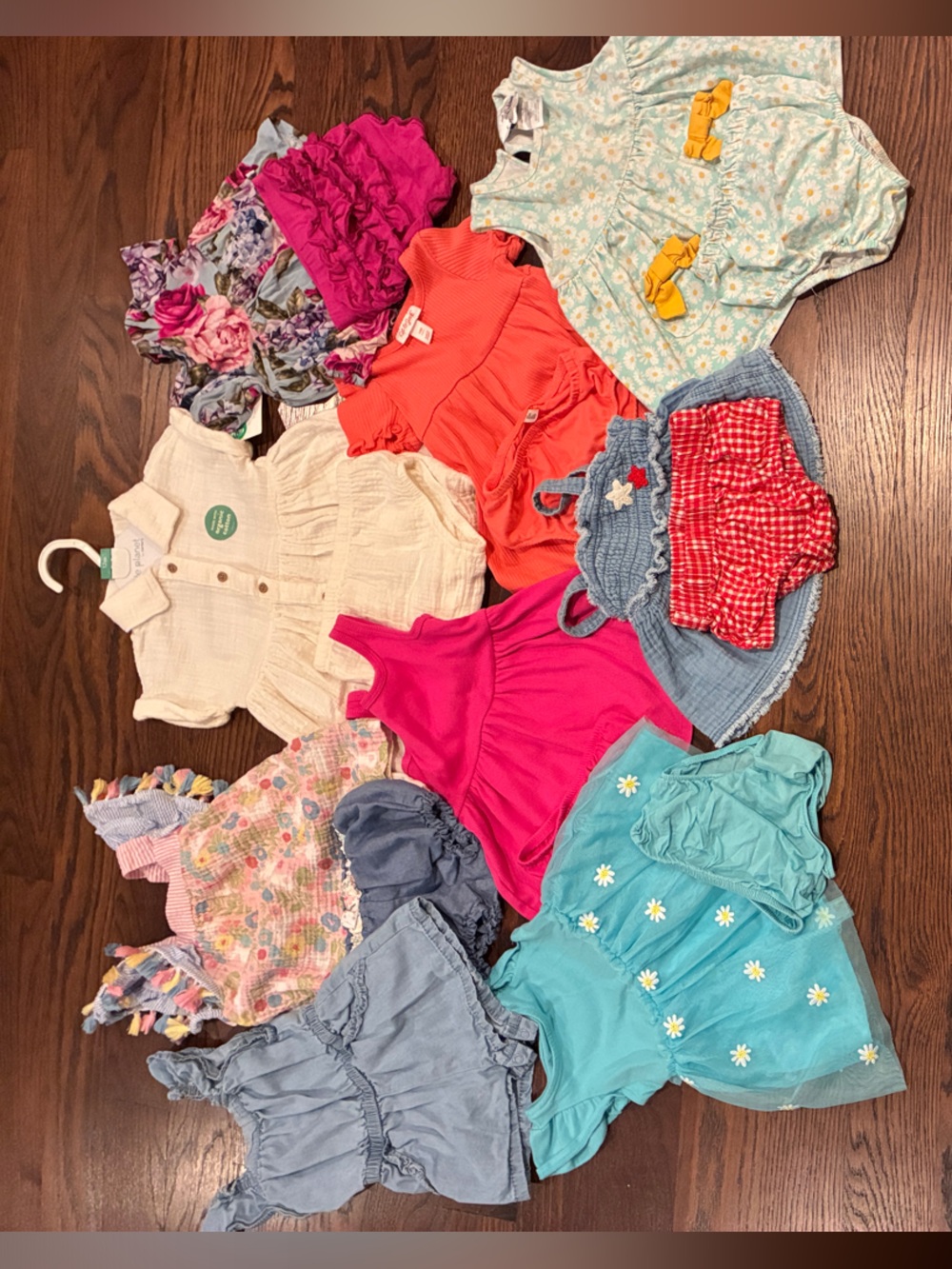 Bundle of 9 girls outfits. Posh Peanut, Rare Edition, Little Planet, Mudpie, C&J